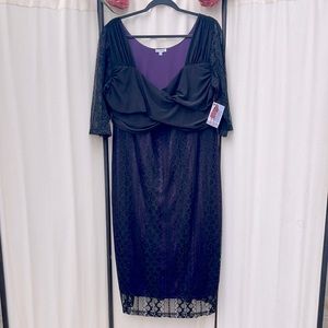 NWT- KIYONNA DESIGNER PURPLE & BLACK LACE DRESS